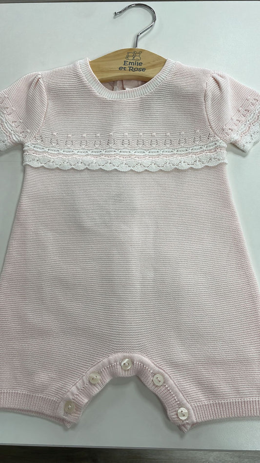 Emile Et rose pink knit romper