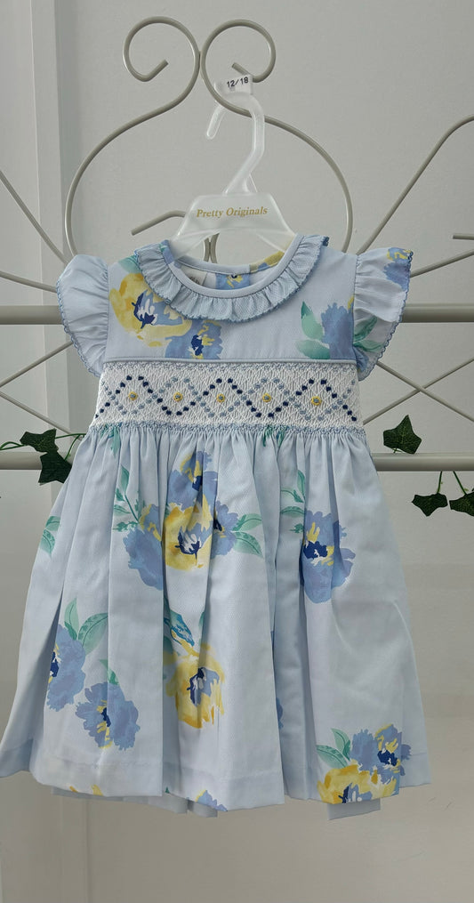 Pretty Originals Blue floral smock dress