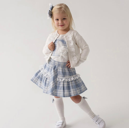 Daga Blue check skirt set