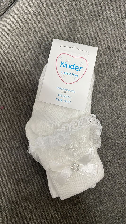 Kinder White Ankle sock