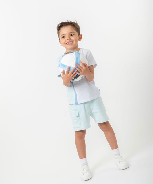 Caramelo Sky blue short set