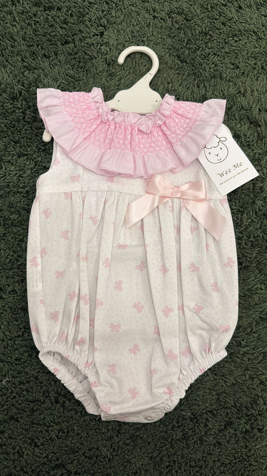 Wee Me bow print romper