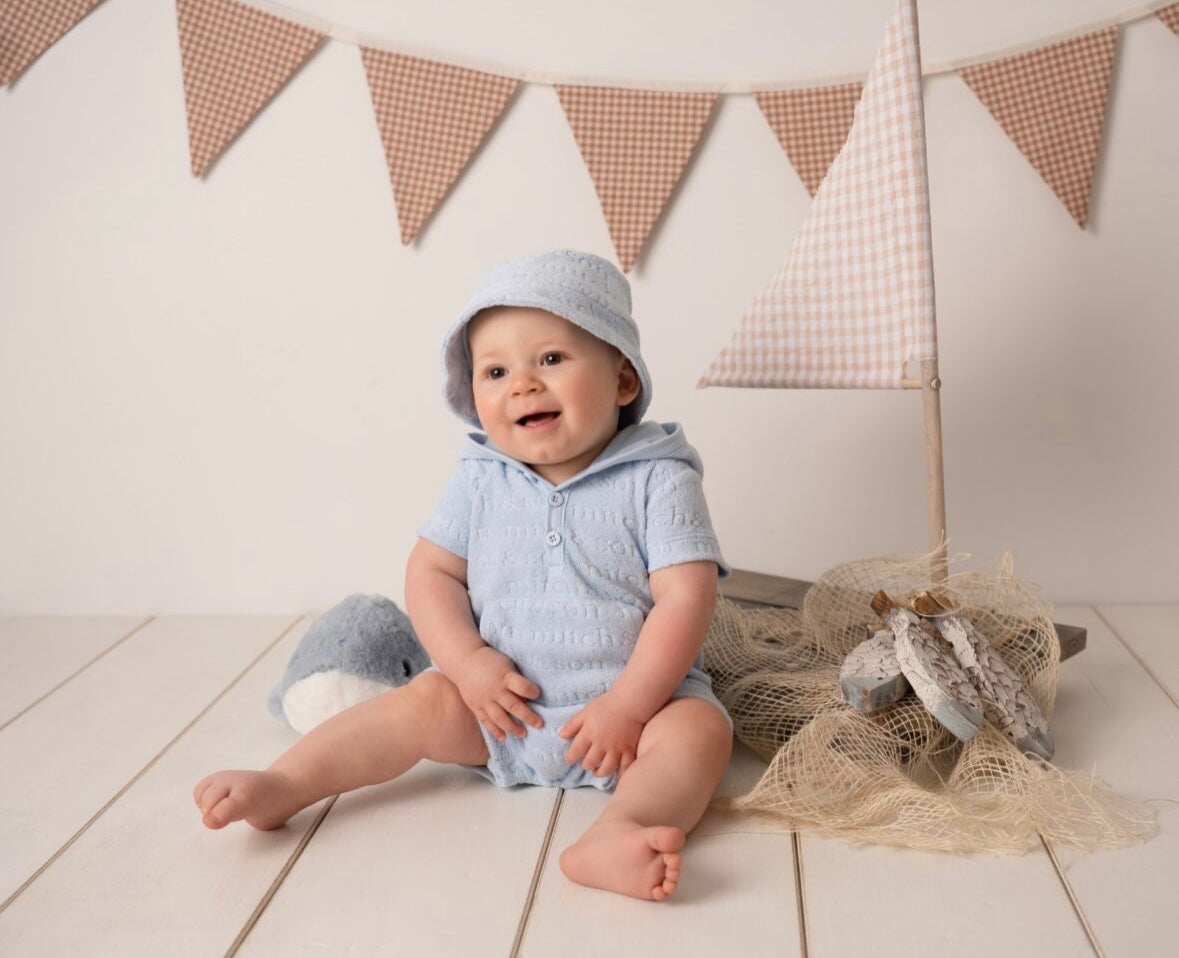 Mitch & Son Santiago Terry Blue Romper