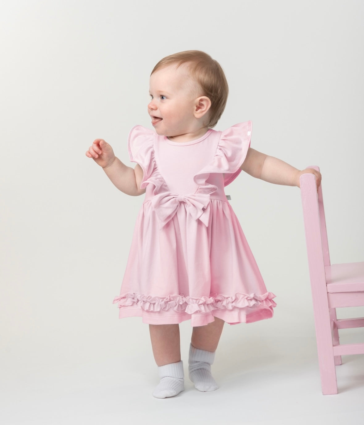 Caramelo bow ruffle dress