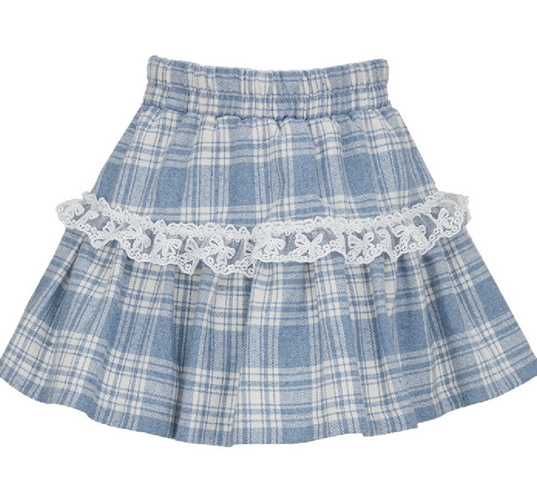 Daga Blue check skirt set