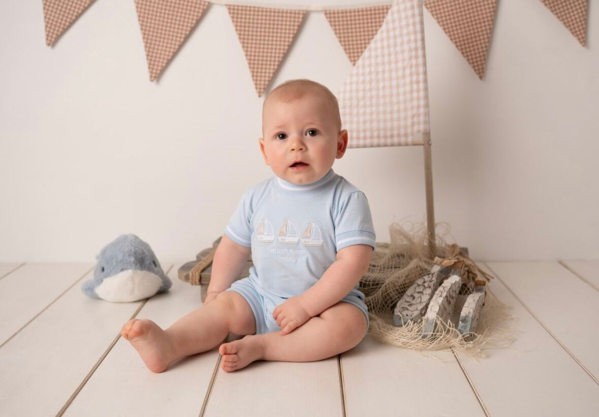 Mitch & Son Sten Sky Blue Boat Romper