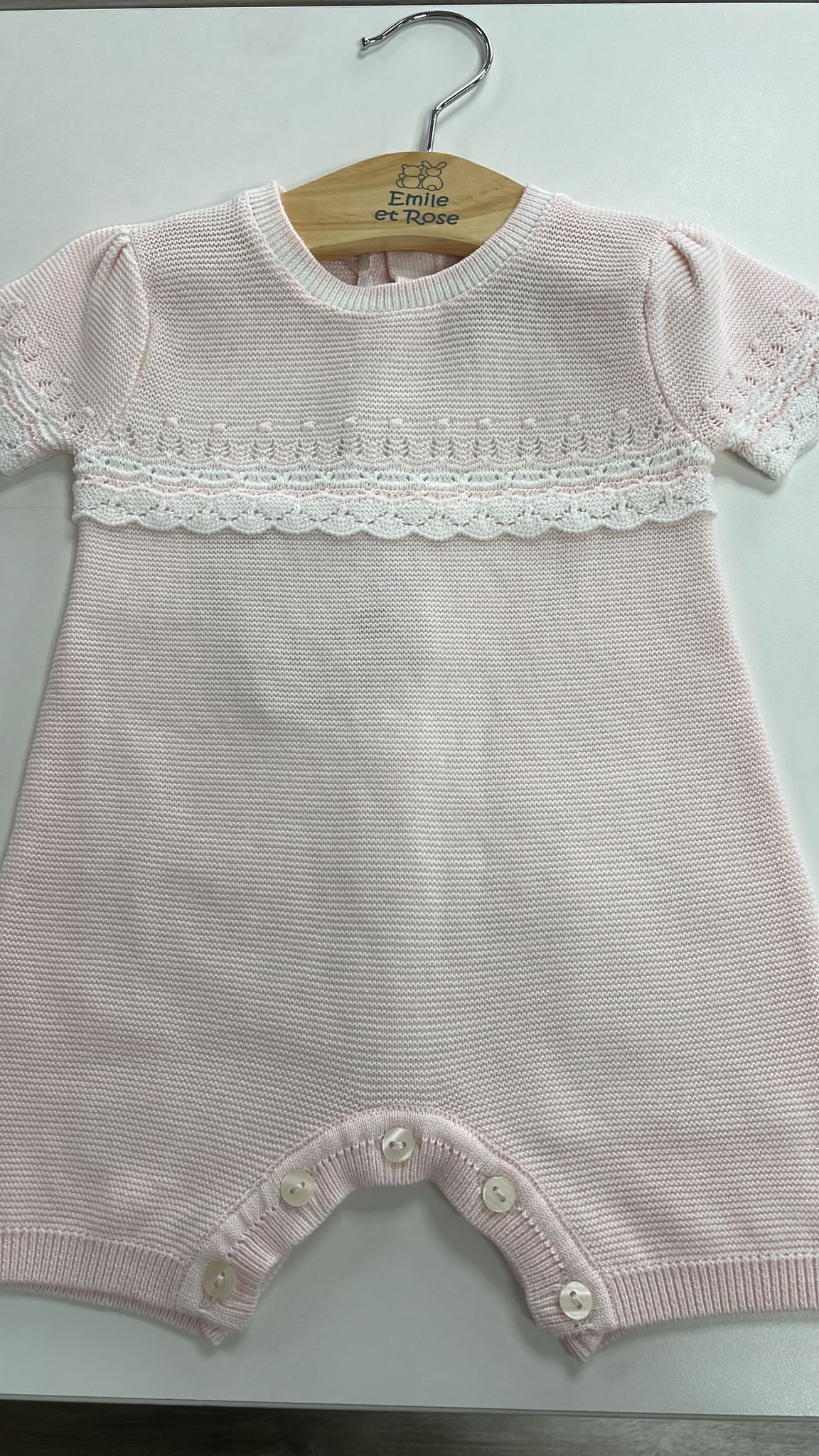 Emile Et rose pink knit romper