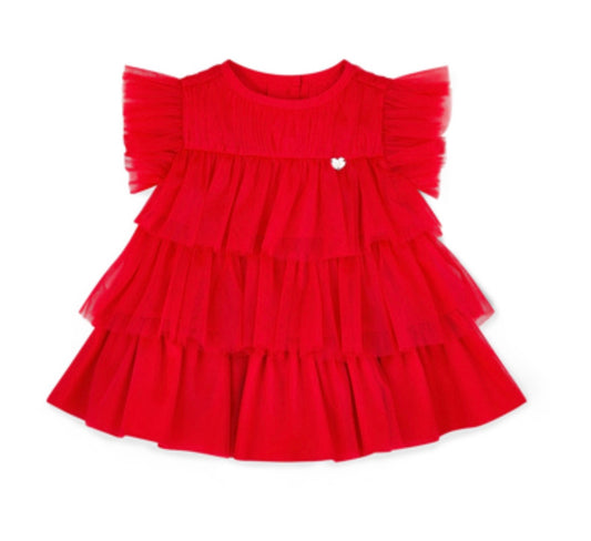 Little A Khloe red tulle dress