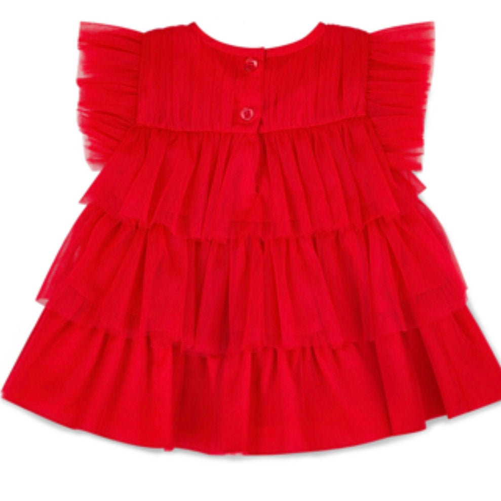 Little A Khloe red tulle dress