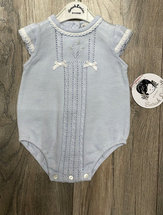 Sarah Louise Blue Knit Romper