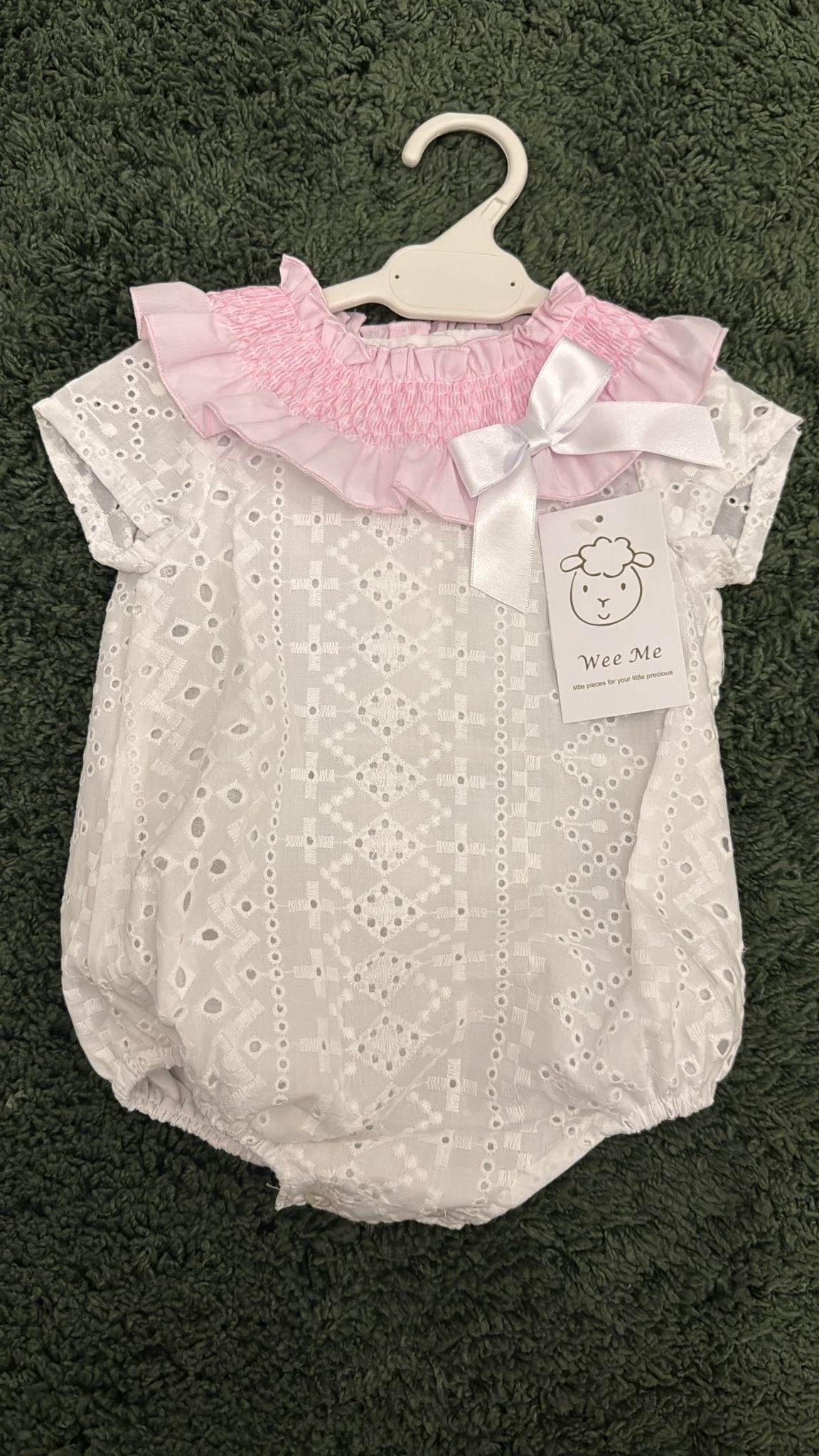 Wee Me White pink romper