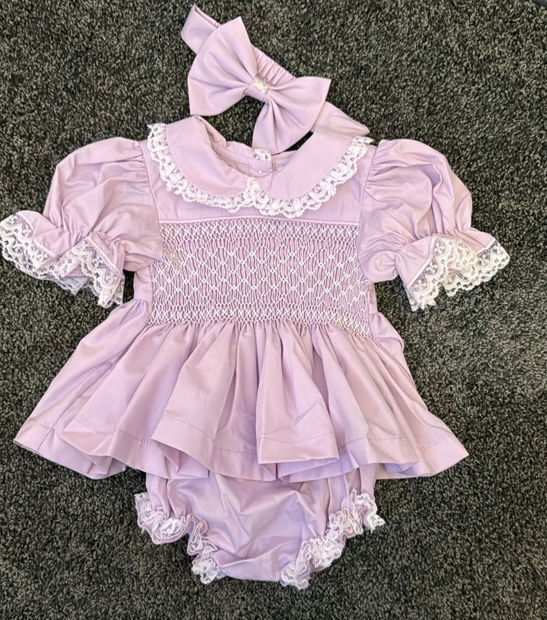 Lilac Smock dress set