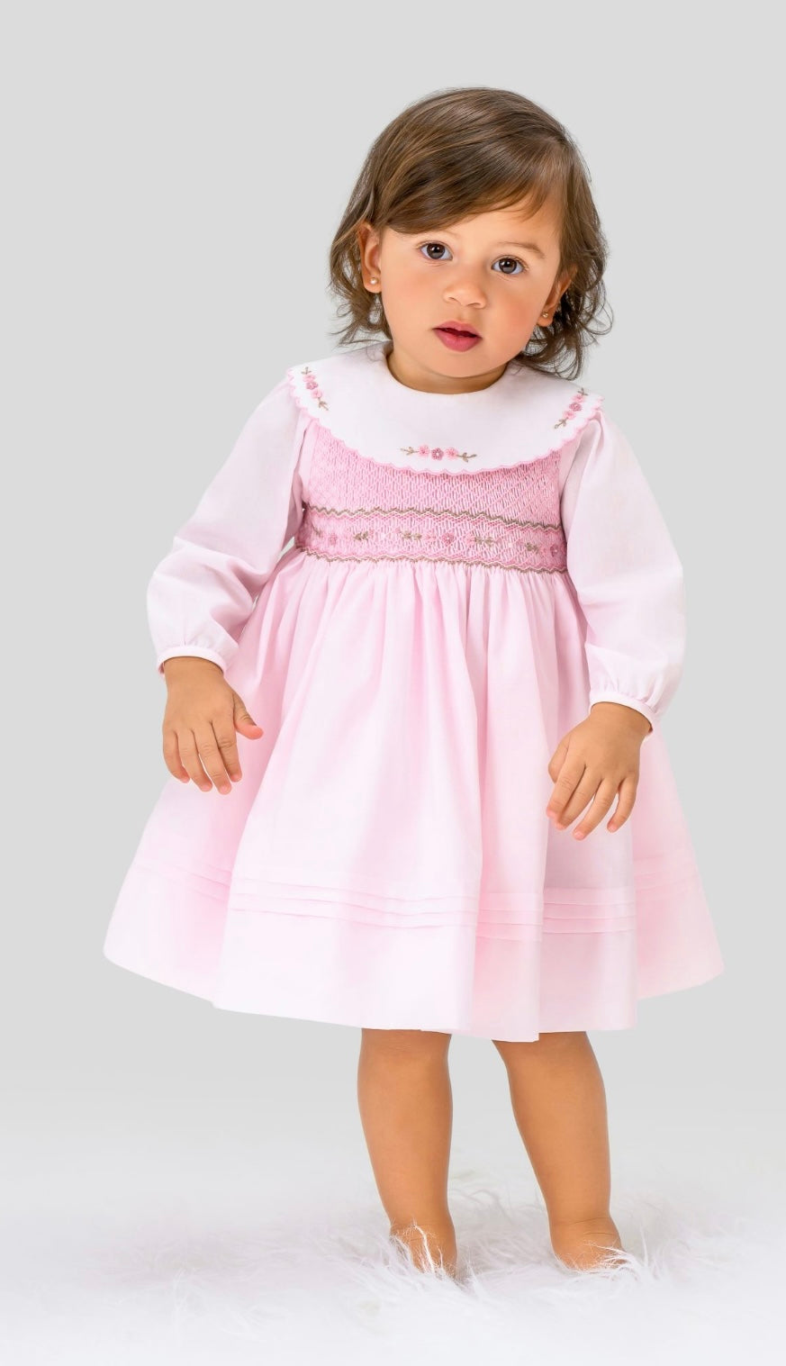 Sarah Louise Pink Smock Dress