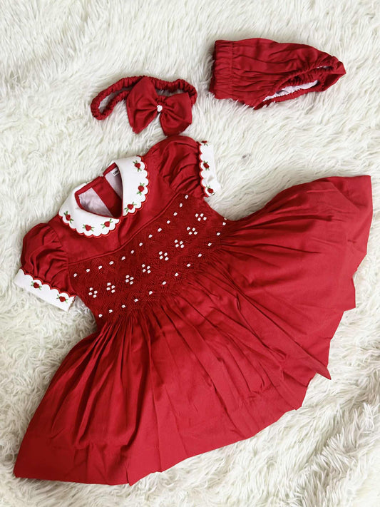 Red smock dress