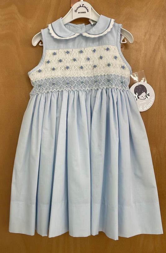 Sarah Louise Blue Smock Dress