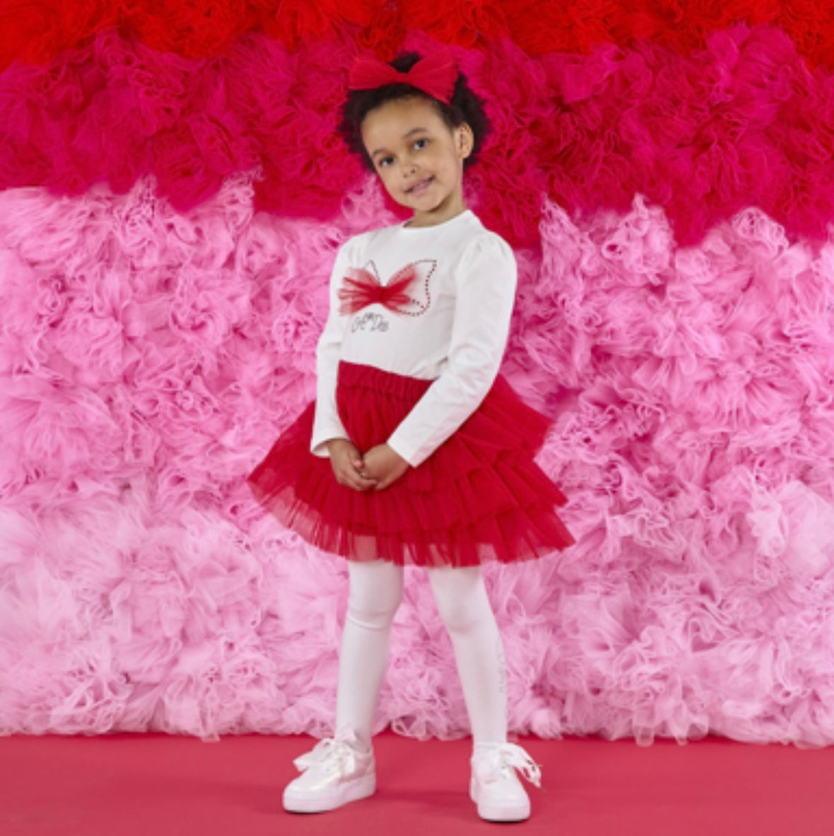 Adee Layla Red Tulle Skirt Set