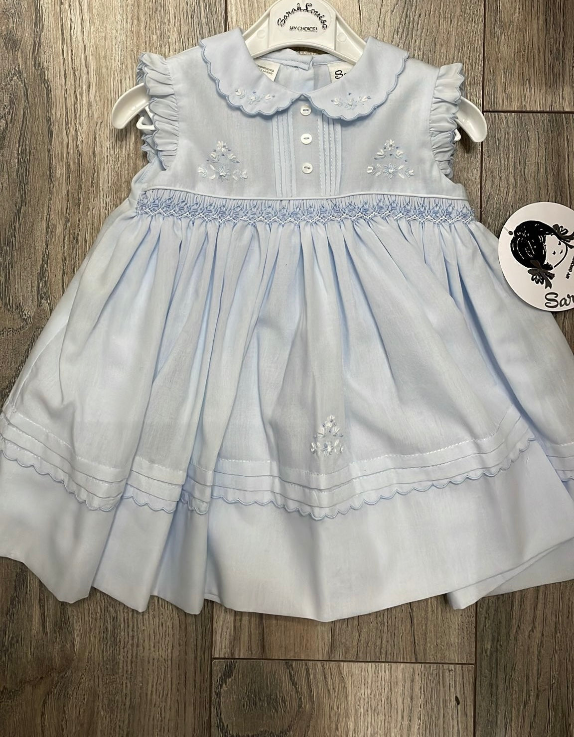 Sarah Louise Blue Smock Dress