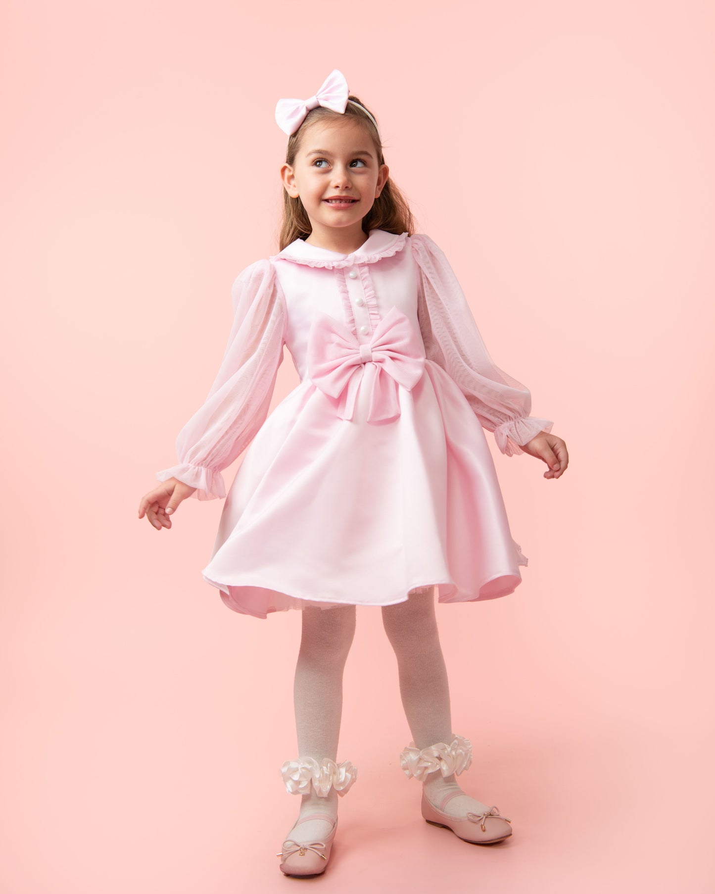 Caramelo Pink Bow Dress