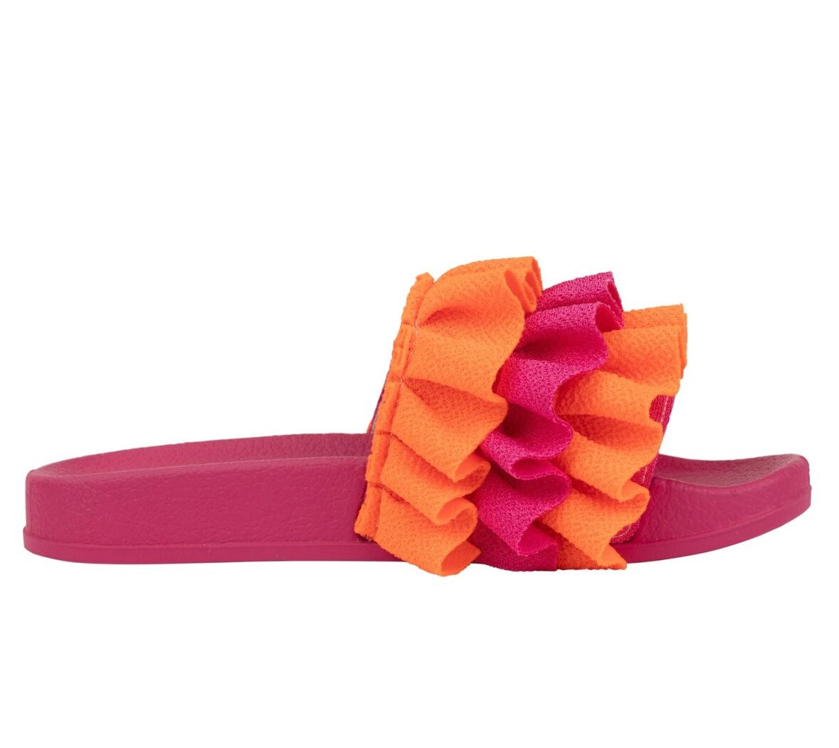 Adee frilly hot pink sliders