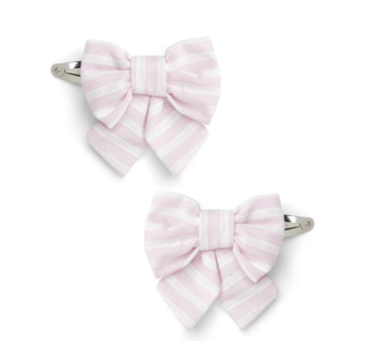 Little A Afia pink stripe clips