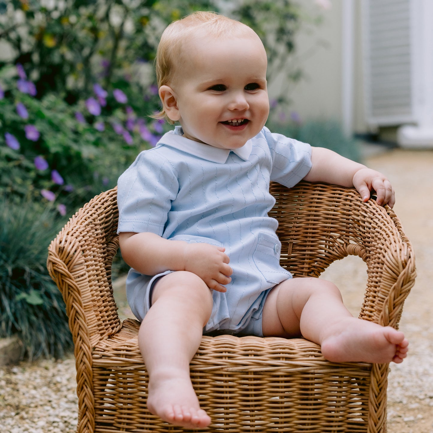 Emile Et Rose Baby Blue Romper