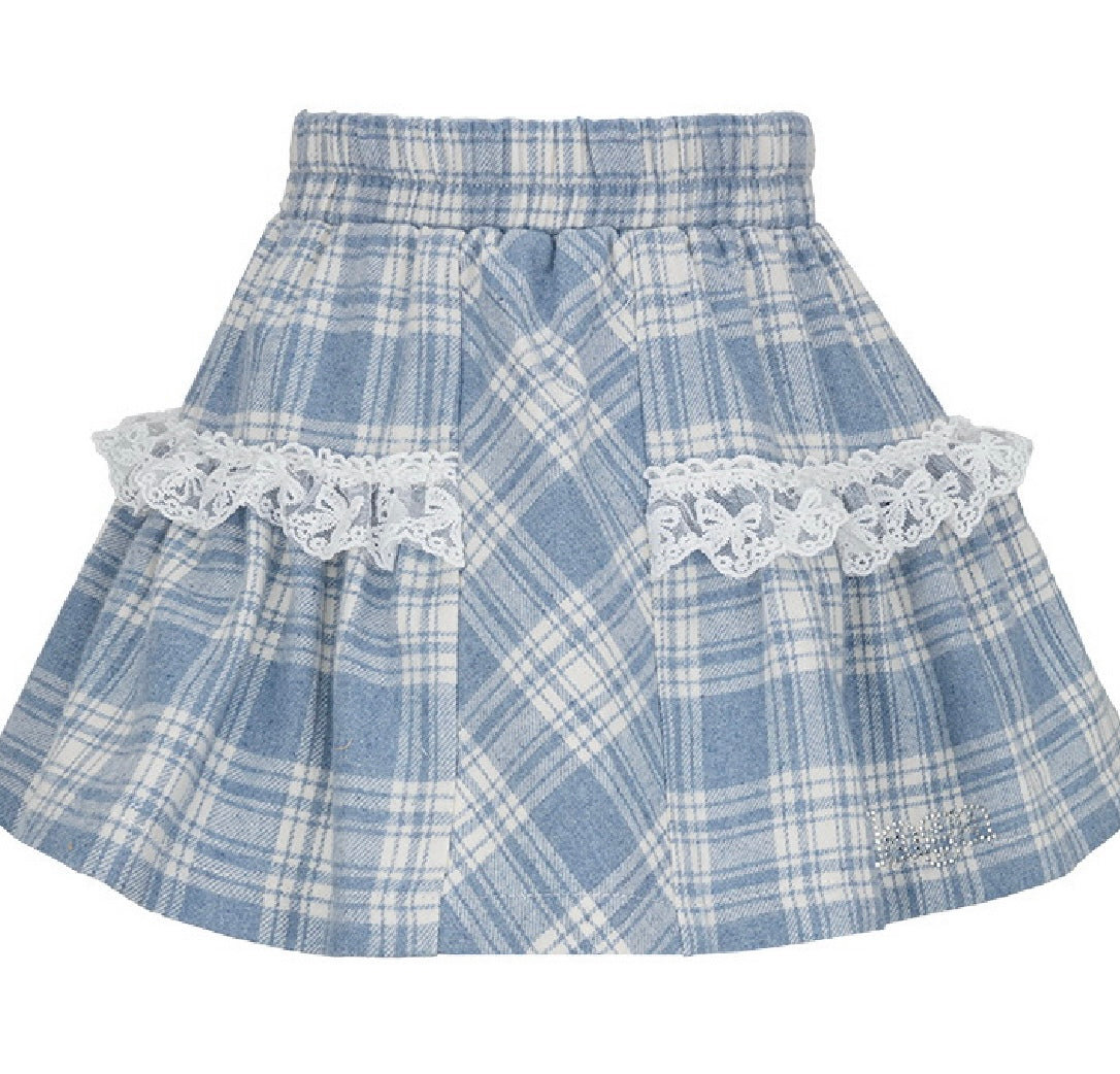 Daga Blue check skirt set