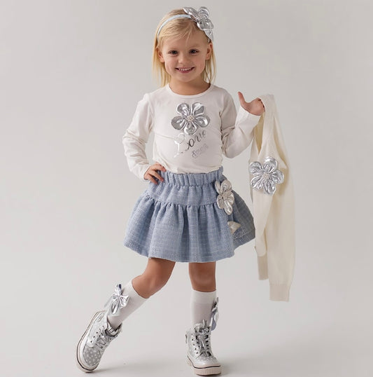 Daga Blue flower Skirt set