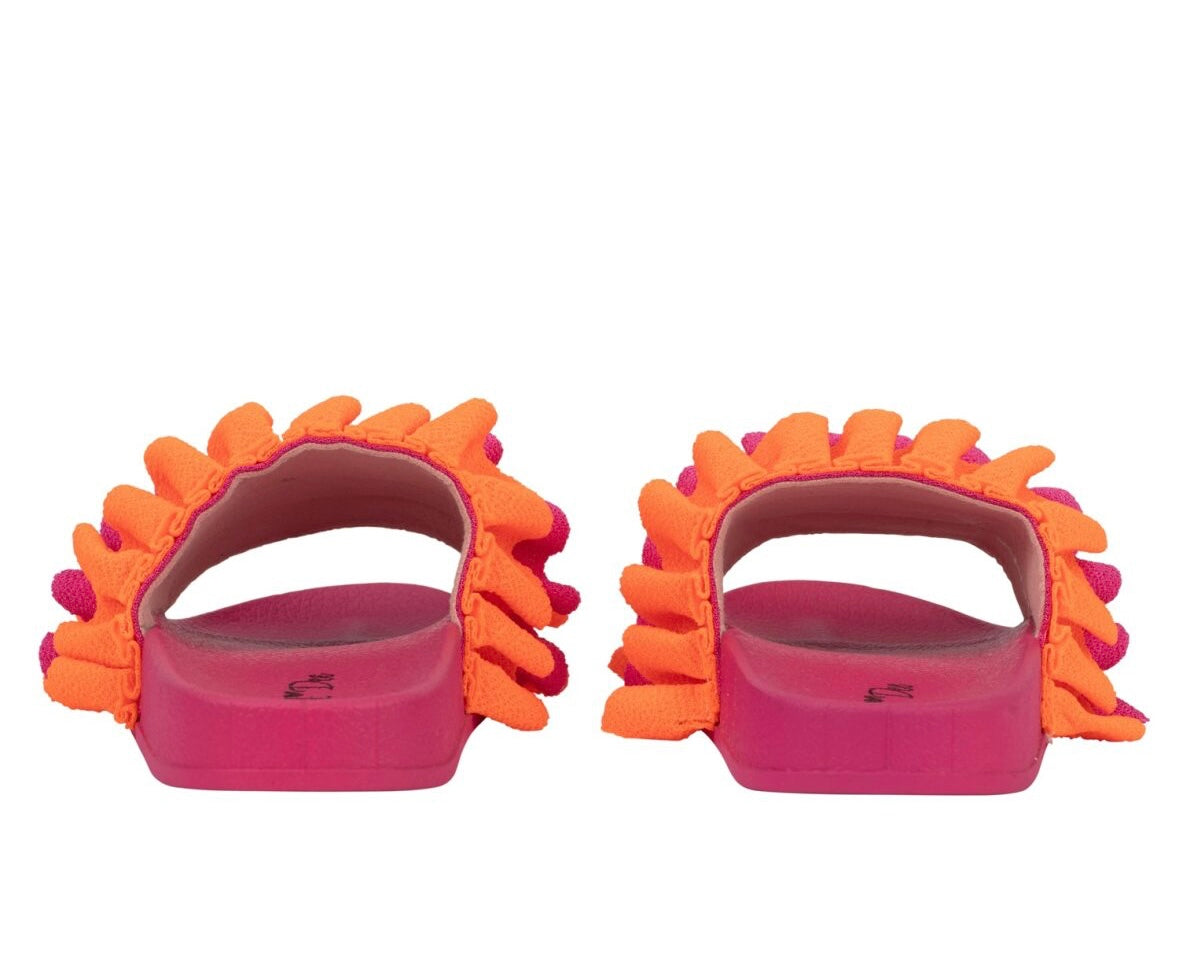 Adee frilly hot pink sliders