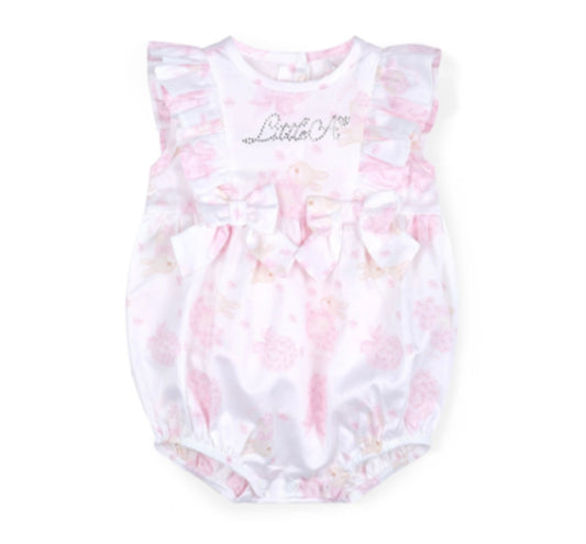 Little A Amira bunny print romper