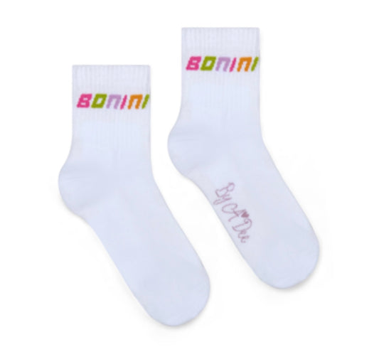 Bonini Twirl white sport sock