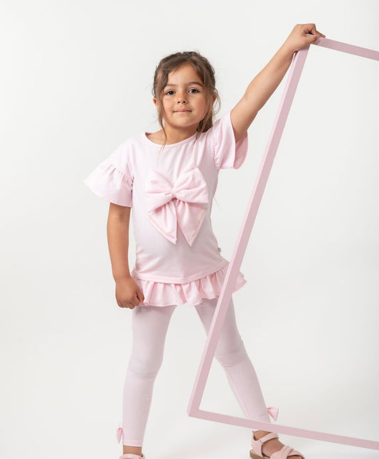 Caramelo Bow ruffle legging set