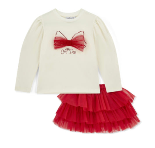 Adee Layla Red Tulle Skirt Set