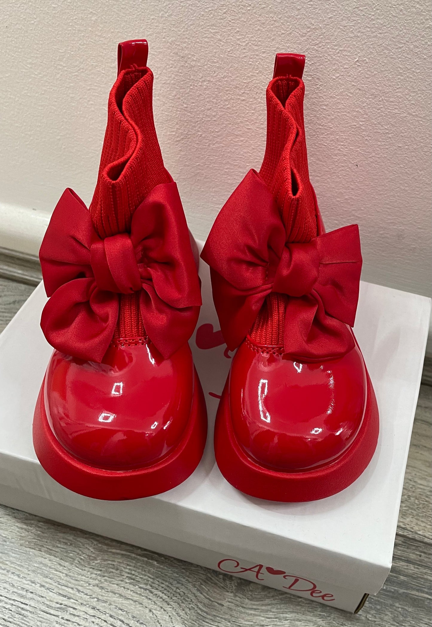 ADee red bow boots