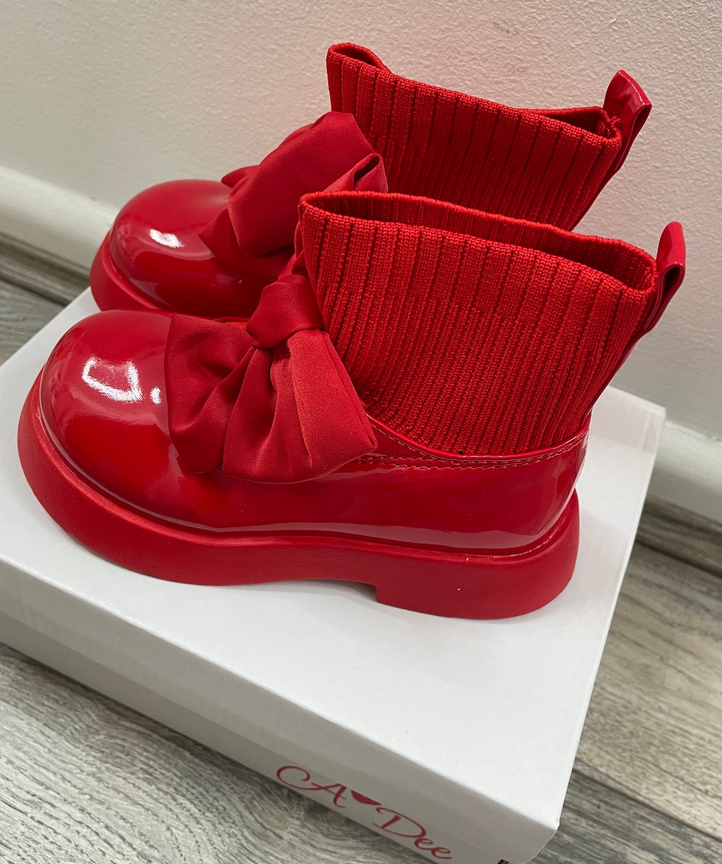 ADee red bow boots