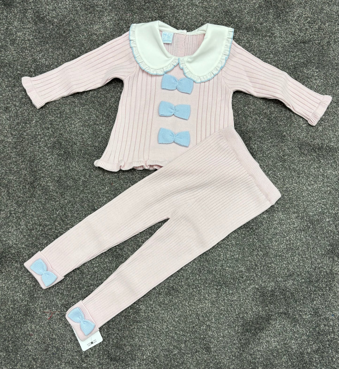 Granlei Pink and Blue Knit legging set