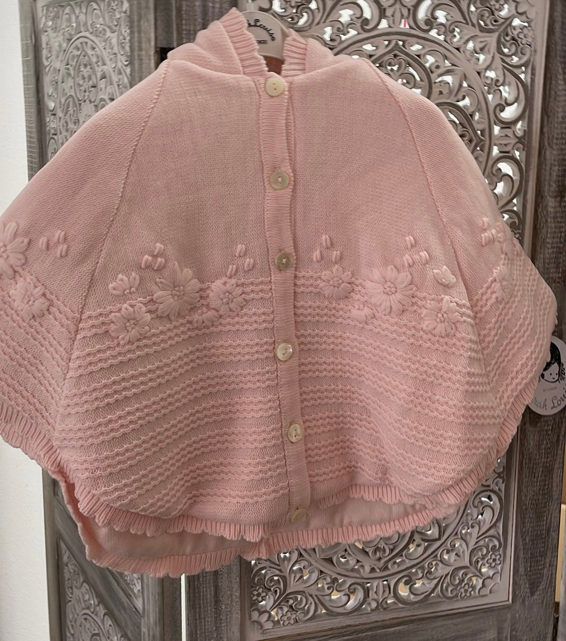 Sarah Louise Pink Knit Poncho