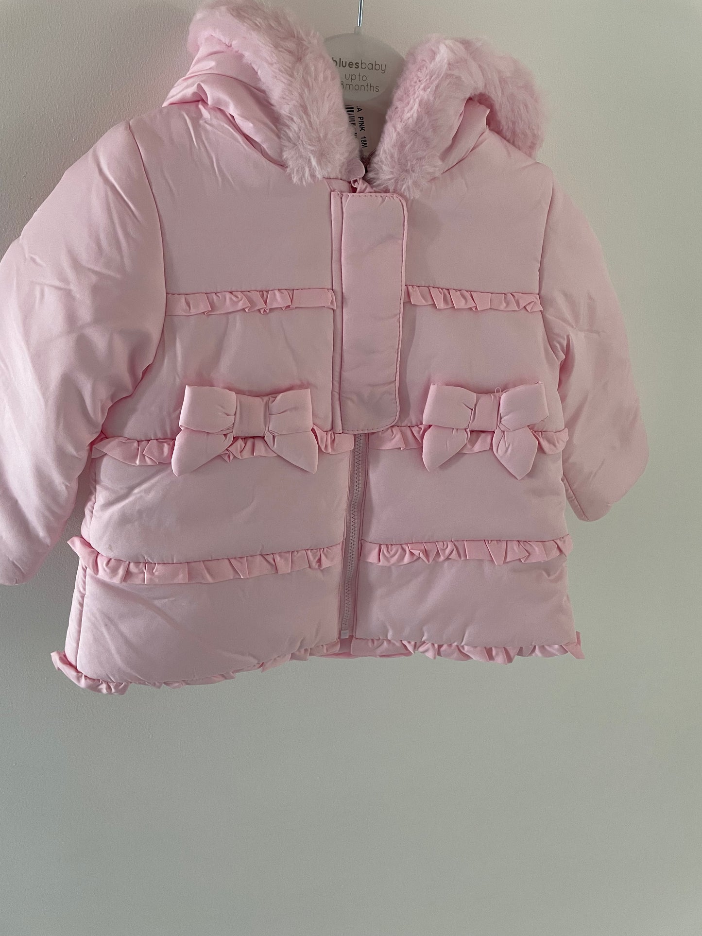 Blues Baby Pink Bow Coat