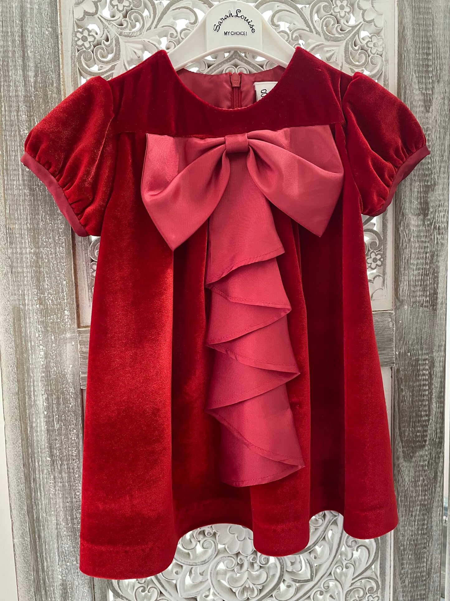 Sarah Louise Red Velvet Dress