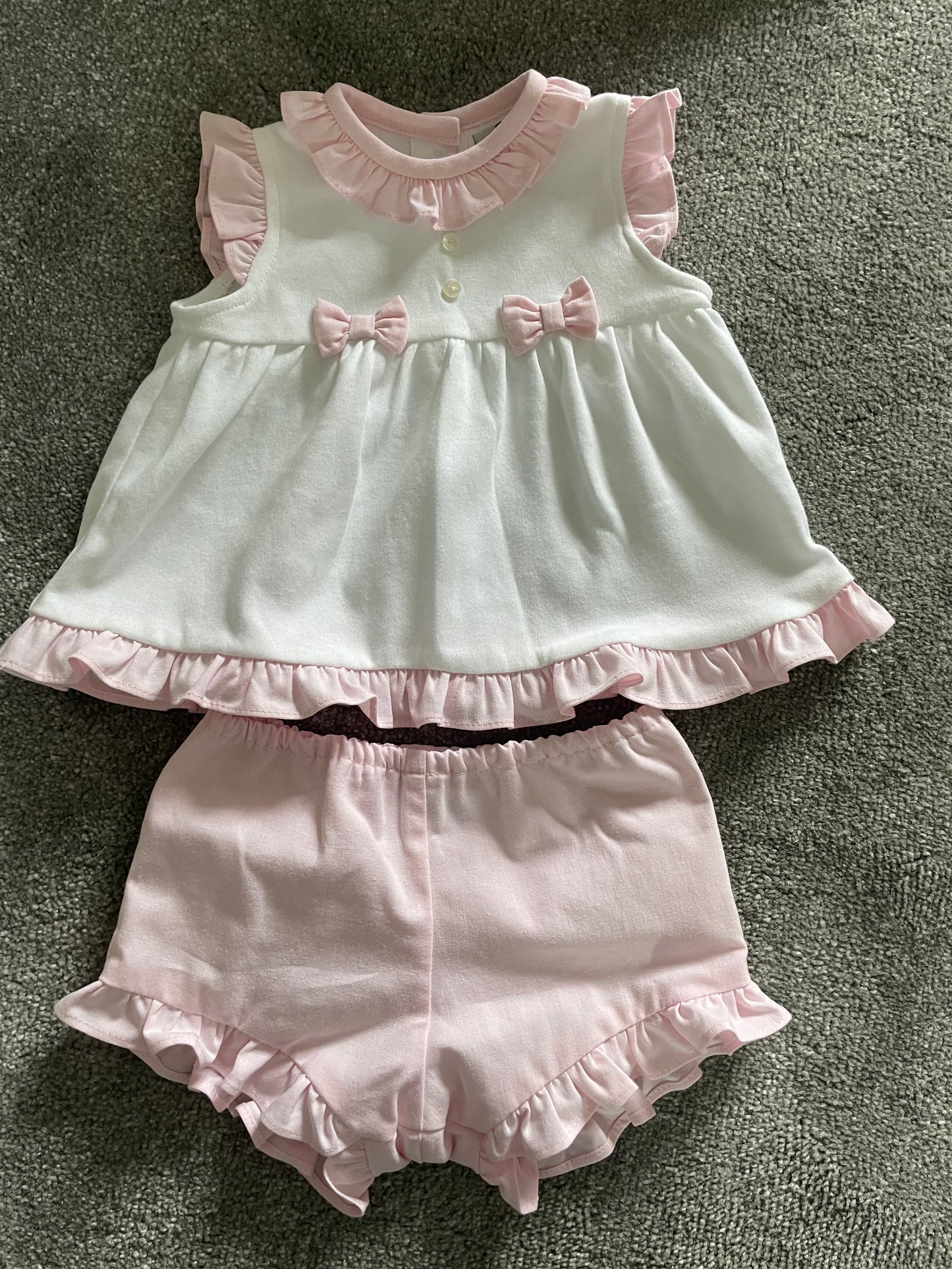 Dani Bow top and Frill shorts