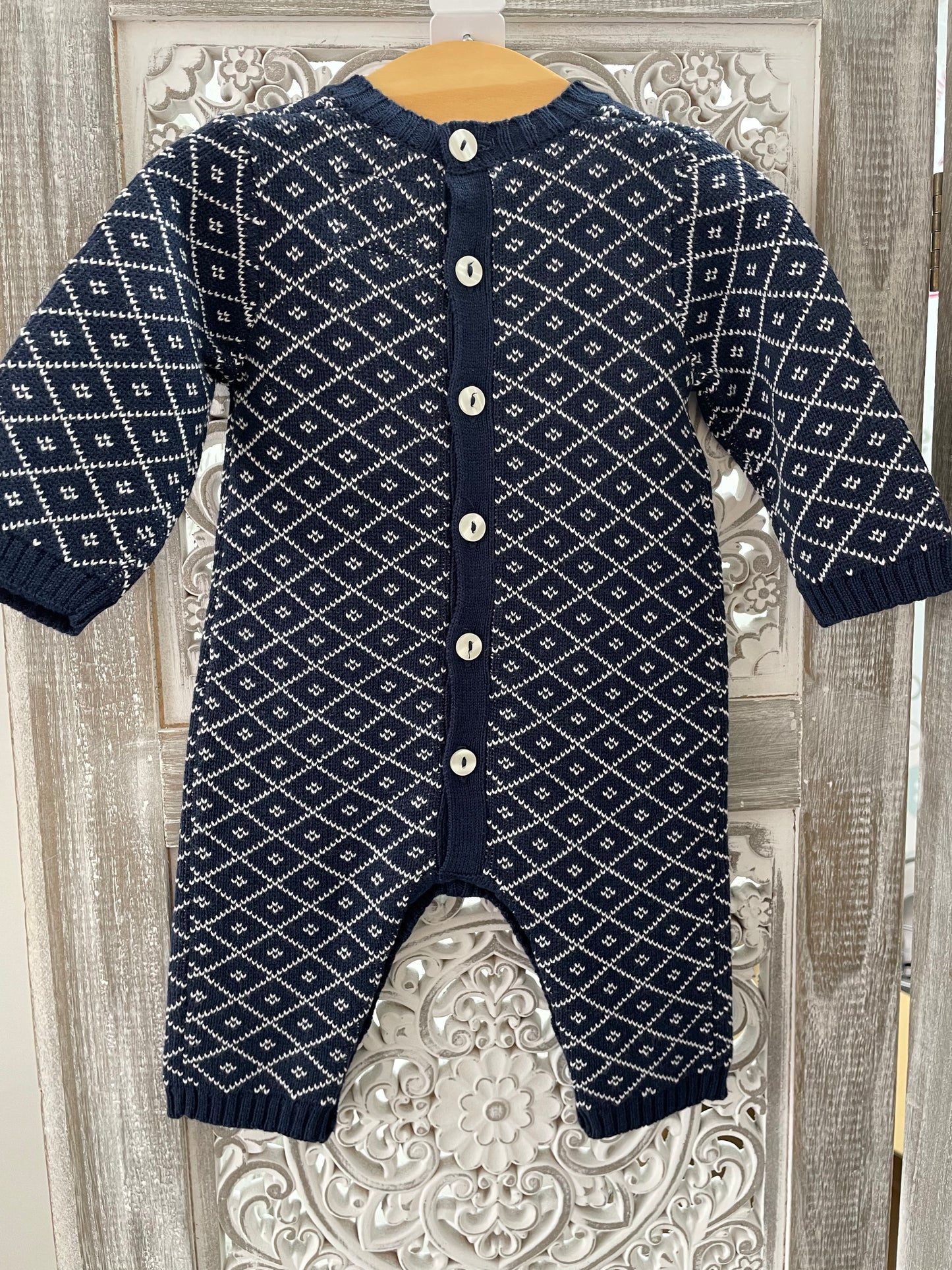 Emile Et Rose Navy Wool Romper