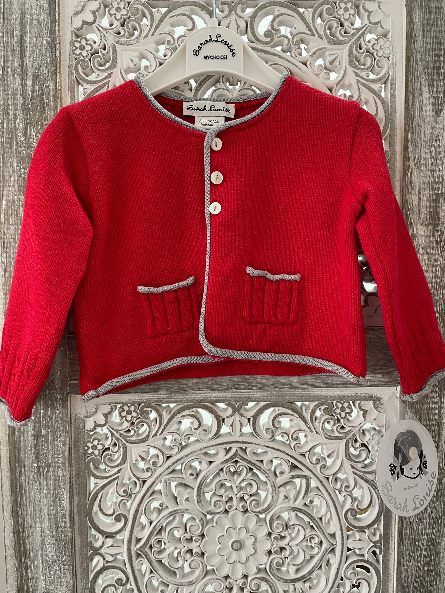 Sarah Louise Boys Red cardigan