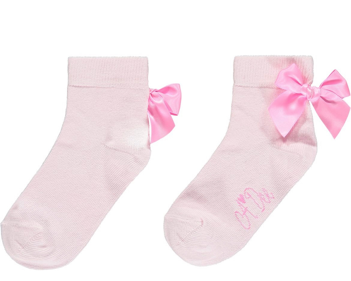 A Dee Pink Bow Ankle Socks