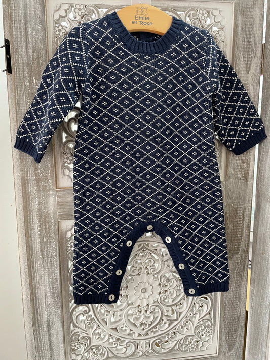 Emile Et Rose Navy Wool Romper