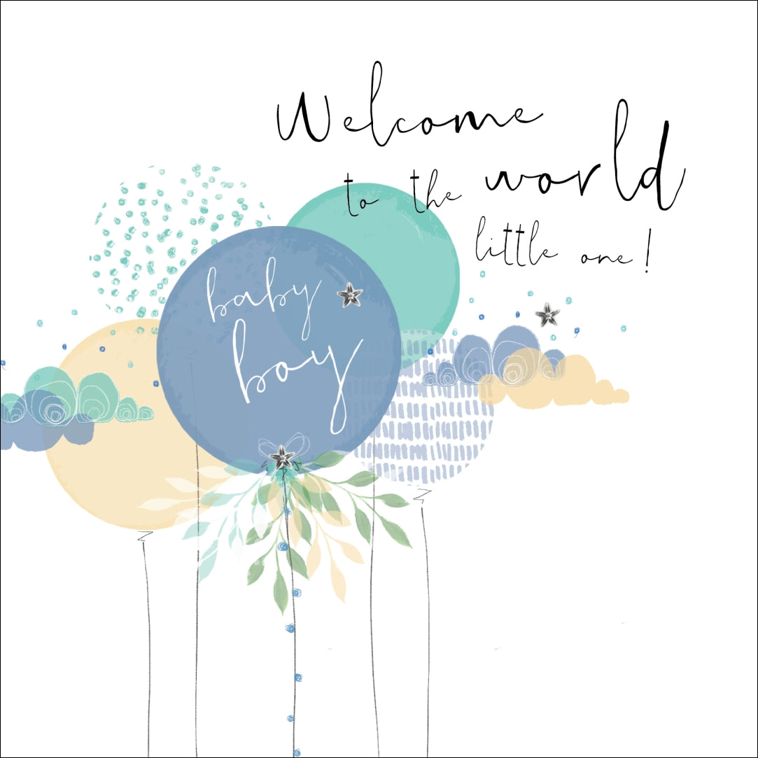 Baby Boy Welcome to The World Little One Card