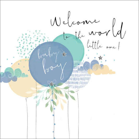 Baby Boy Welcome to The World Little One Card