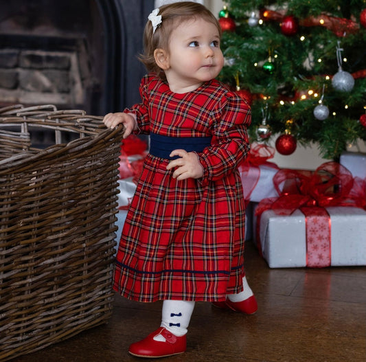 Emile Et Rose Tartan Dress with Matching Tights