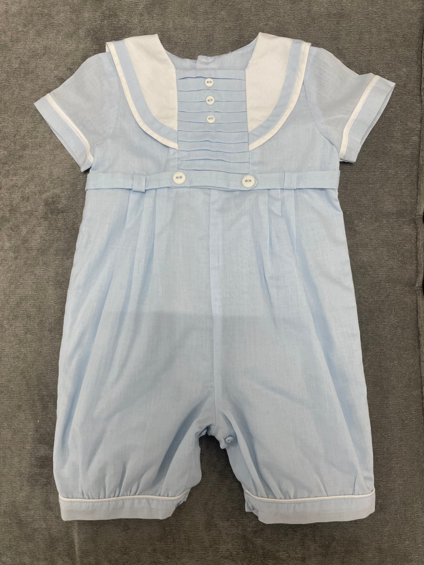 Sarah Louise Light Blue Sailor Romper