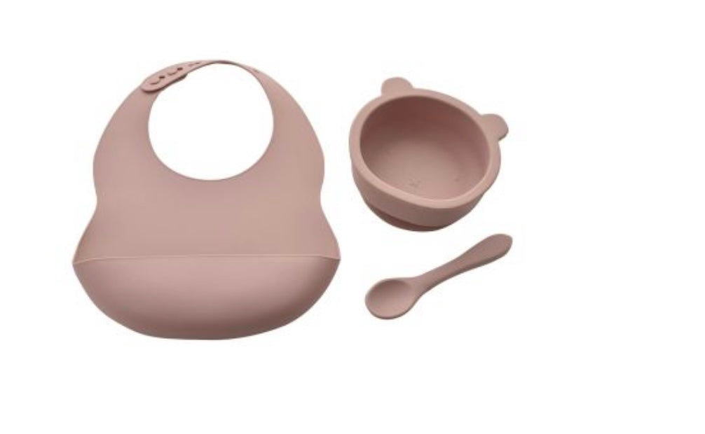 Silicone Bowl Spoon and bib set