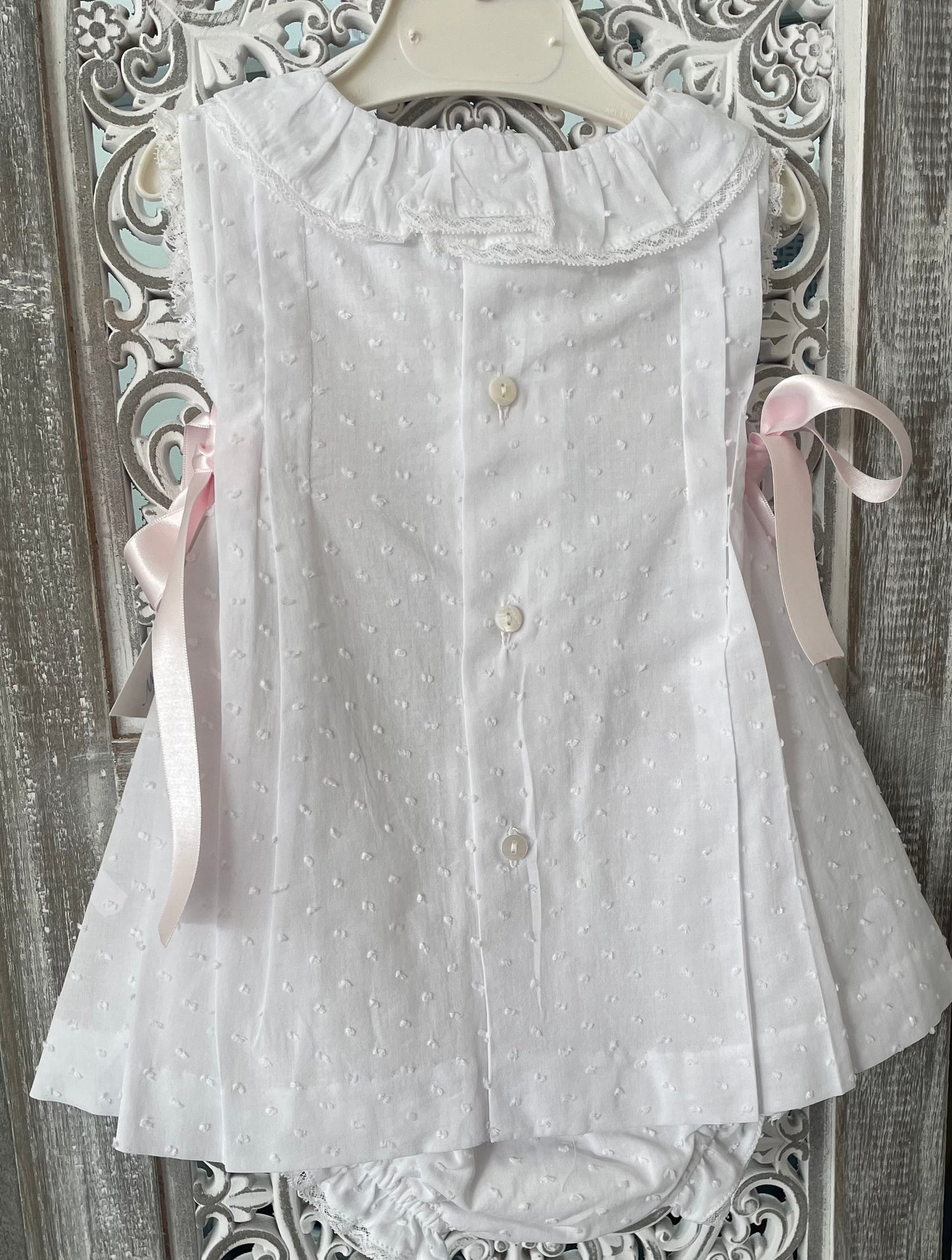 Martin Aranda White Dress with Pink Bows