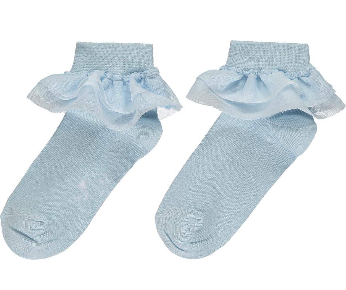 A Dee Vivianna Frill Ankle Sock Blue